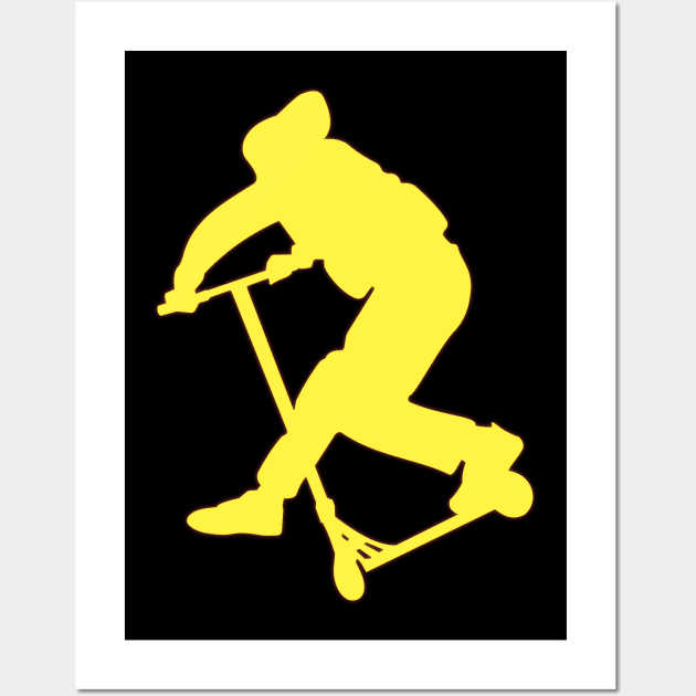 Stunt scooter boy CANCAN yellow Wall Art by stuntscooter